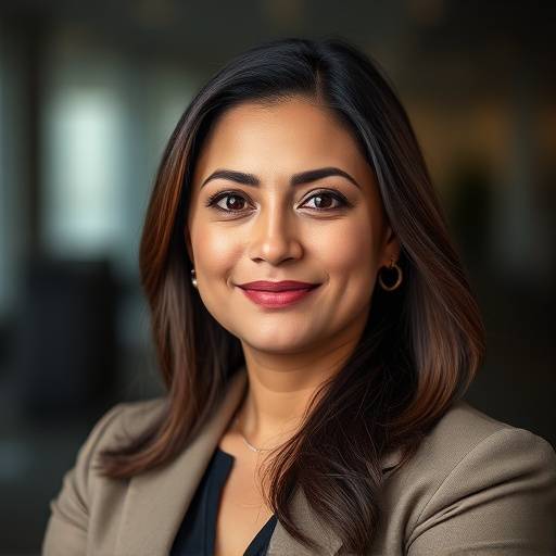 A professional headshot of Maria Rodriguez, the Head of Technology at Podify, looking thoughtful and intelligent.